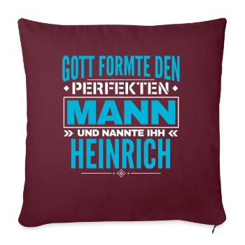 Heinrich Name Design - Sofakissenbezug 45 x 45 cm - Burgunderrot - Vorne