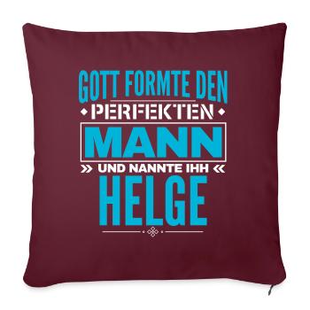 Helge Name Design - Sofakissenbezug 45 x 45 cm - Burgunderrot - Vorne