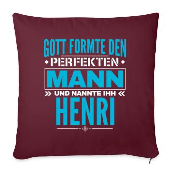 Henri Name Design - Sofakissenbezug 45 x 45 cm - Burgunderrot - Vorne