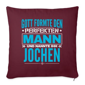 Jochen Name Design - Sofakissenbezug 45 x 45 cm - Burgunderrot - Vorne