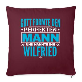 Wilfried Name Design - Sofakissenbezug 45 x 45 cm - Burgunderrot - Vorne