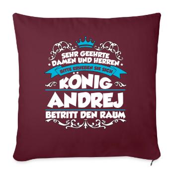 Andrej Name Design - Sofakissenbezug 45 x 45 cm - Burgunderrot - Vorne