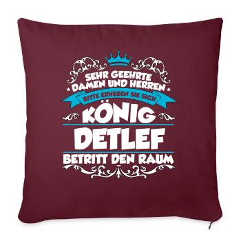 Detlef Name Design - Sofakissenbezug 45 x 45 cm - Burgunderrot - Vorne