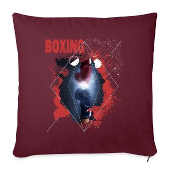 Boxe Boxe Boxe Gants de Boxe Boxe Match Ring de Boxe - Housse de coussin décorative 45 x 45 cm - bordeaux - Devant