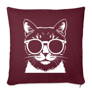 Mignon Anime Girl Gothique Manga Lunettes de soleil de conte de fées - Housse de coussin décorative 45 x 45 cm - bordeaux - Devant