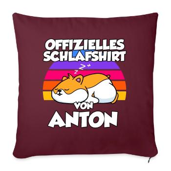 Offizielles Schlafshirt Von Anton - Sofakissenbezug 45 x 45 cm - Burgunderrot - Vorne
