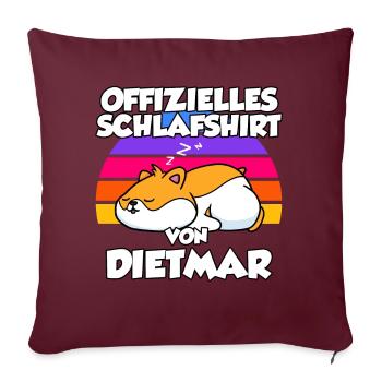 Offizielles Schlafshirt Von Dietmar - Sofakissenbezug 45 x 45 cm - Burgunderrot - Vorne
