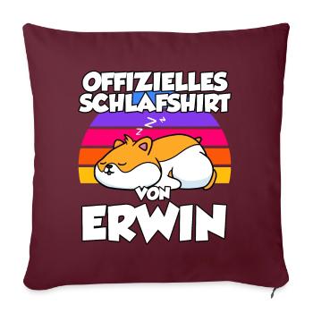 Offizielles Schlafshirt Von Erwin - Sofakissenbezug 45 x 45 cm - Burgunderrot - Vorne