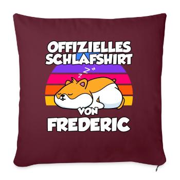 Offizielles Schlafshirt Von Frederic - Sofakissenbezug 45 x 45 cm - Burgunderrot - Vorne