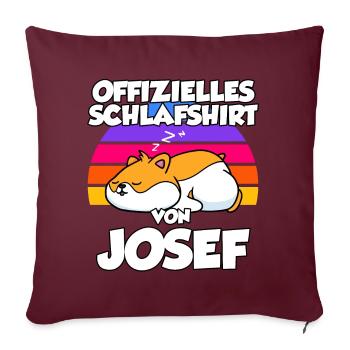 Offizielles Schlafshirt Von Josef - Sofakissenbezug 45 x 45 cm - Burgunderrot - Vorne