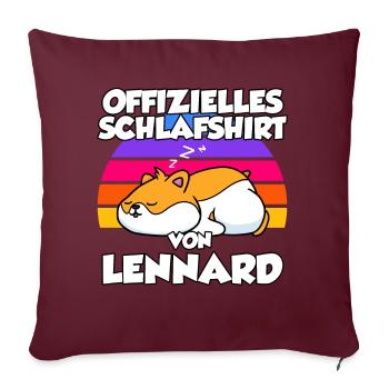 Offizielles Schlafshirt Von Lennard - Sofakissenbezug 45 x 45 cm - Burgunderrot - Vorne