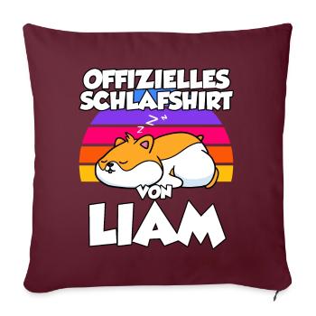 Offizielles Schlafshirt Von Liam - Sofakissenbezug 45 x 45 cm - Burgunderrot - Vorne