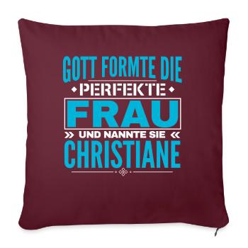 Christiane Nom Design - Housse de coussin décorative 45 x 45 cm - bordeaux - Devant