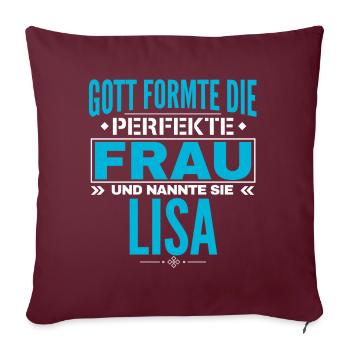 Lisa Name Design - Sofakissenbezug 45 x 45 cm - Burgunderrot - Vorne