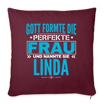 Linda Nom Design - Housse de coussin décorative 45 x 45 cm - bordeaux - Devant