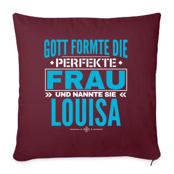 Louisa Name Design - Sofakissenbezug 45 x 45 cm - Burgunderrot - Vorne