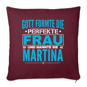 Martina Name Design - Sofakissenbezug 45 x 45 cm - Burgunderrot - Vorne