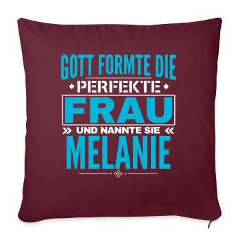 Melanie Name Design - Sofakissenbezug 45 x 45 cm - Burgunderrot - Vorne