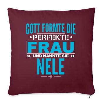 Nele Name Design - Sofakissenbezug 45 x 45 cm - Burgunderrot - Vorne