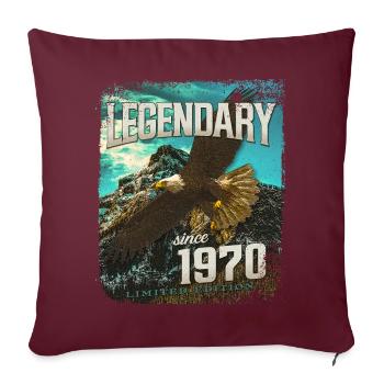 Légendaire depuis 1970 - Housse de coussin décorative 45 x 45 cm - bordeaux - Devant