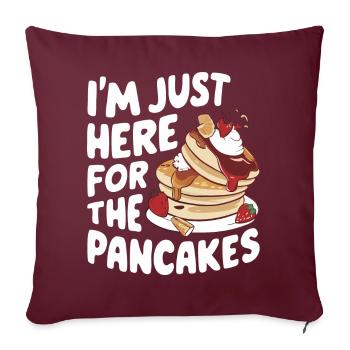 Pancakes Frühstück Essen Pancake - Sofakissenbezug 45 x 45 cm - Burgunderrot - Vorne