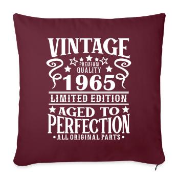 Retro Vintage 1965 Birthday 60 Years Born in 1965 - Sofakissenbezug 45 x 45 cm - Burgunderrot - Vorne