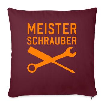 Maître tournevis drôle drôle d’artisan dictons - Housse de coussin décorative 45 x 45 cm - bordeaux - Devant