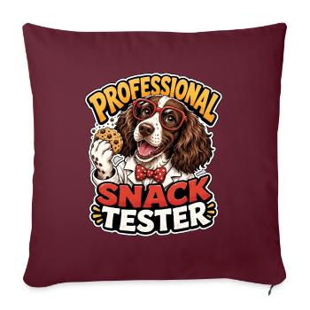 Englischer Springer-Spaniel - Sofakissenbezug 45 x 45 cm - Burgunderrot - Vorne