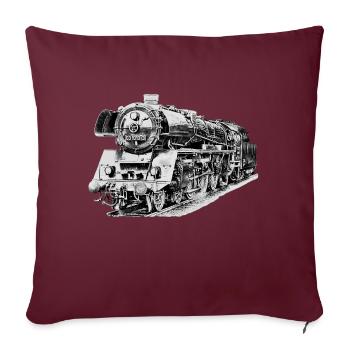 Dampflokomotive - Sofakissenbezug 45 x 45 cm - Burgunderrot - Vorne