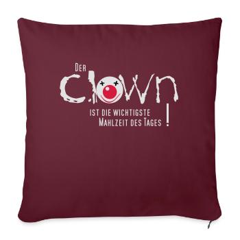 Clown gefrühstückt - Sofakissenbezug 45 x 45 cm - Burgunderrot - Vorne