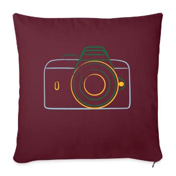 camera - Sofa pillowcase 17,3'' x 17,3'' (45 x 45 cm) - burgundy - Front