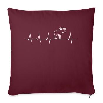 I love moose - Heartbeat - Sofakissenbezug 45 x 45 cm - Burgunderrot - Vorne