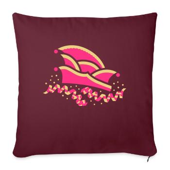 Bonnet de fou avec des banderoles - Housse de coussin décorative 45 x 45 cm - bordeaux - Devant