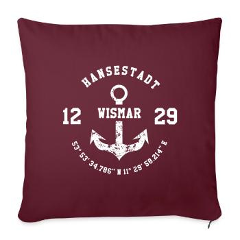 Hansestadt Wismar 1229 - Sofakissenbezug 45 x 45 cm - Burgunderrot - Vorne
