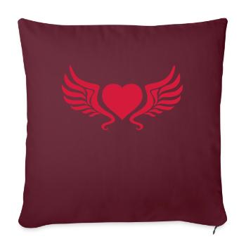 tribal_heart_wings_1c - Sofakissenbezug 45 x 45 cm - Burgunderrot - Vorne