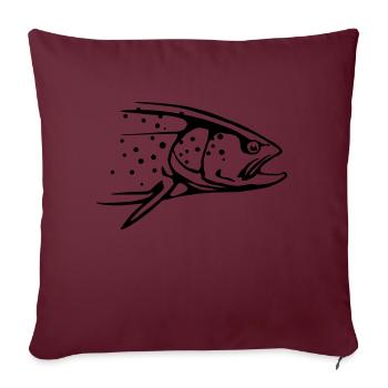 truite - Housse de coussin décorative 45 x 45 cm - bordeaux - Devant