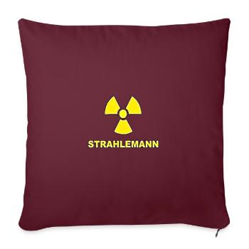 STRAHLEMANN WITZIGER SPRUCH ATOM RADIOAKTIV PARTY - Sofakissenbezug 45 x 45 cm - Burgunderrot - Vorne