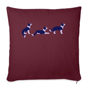 Sitz Platz Steh Border Collie Vektor - Housse de coussin décorative 45 x 45 cm - bordeaux - Devant