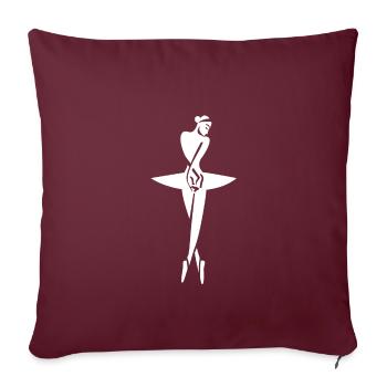 Ballerine ballerine ballerine ballet ballet ballet - Housse de coussin décorative 45 x 45 cm - bordeaux - Devant