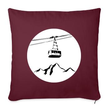 Montagne avec gondole noir - Housse de coussin décorative 45 x 45 cm - bordeaux - Devant