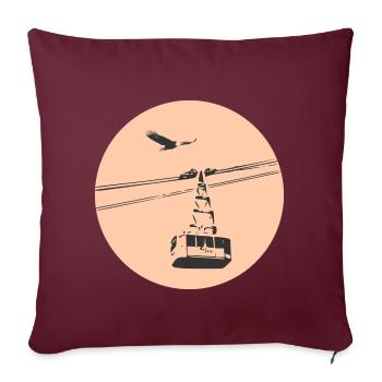 Télécabine à l’aigle orange - Housse de coussin décorative 45 x 45 cm - bordeaux - Devant