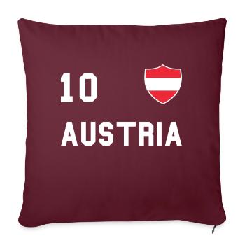 Cadeau de fan de l'équipe de football du drapeau de l'Autriche - Housse de coussin décorative 45 x 45 cm - bordeaux - Devant