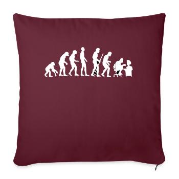 Evolution Affe zu Mensch krummer Rücken Pc Nerd - Sofakissenbezug 45 x 45 cm - Burgunderrot - Vorne