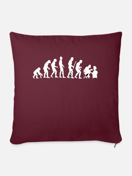 Evolution Affe zu Mensch krummer Rücken Pc Nerd - Sofakissenbezug 45 x 45 cm - Burgunderrot