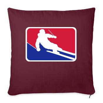blau rot button rahmen schild ski fahren runter be - Sofakissenbezug 45 x 45 cm - Burgunderrot - Vorne