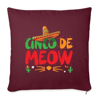 Drôle Costume Cinco De Mayo Cinco De Meow - Housse de coussin décorative 45 x 45 cm - bordeaux - Devant