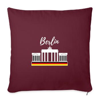 Berlin - Housse de coussin décorative 45 x 45 cm - bordeaux - Devant