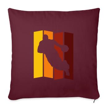 Basket-ball - Housse de coussin décorative 45 x 45 cm - bordeaux - Devant