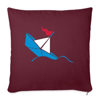 Bateau en papier coulant / en titane en papier (3C) - Housse de coussin décorative 45 x 45 cm - bordeaux - Devant