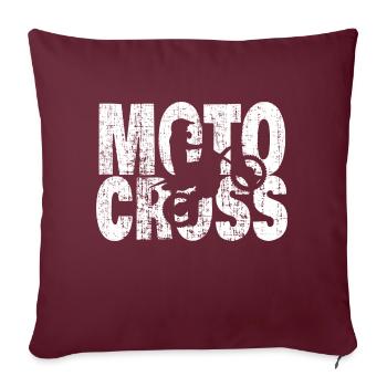 conception de motocross - Housse de coussin décorative 45 x 45 cm - bordeaux - Devant